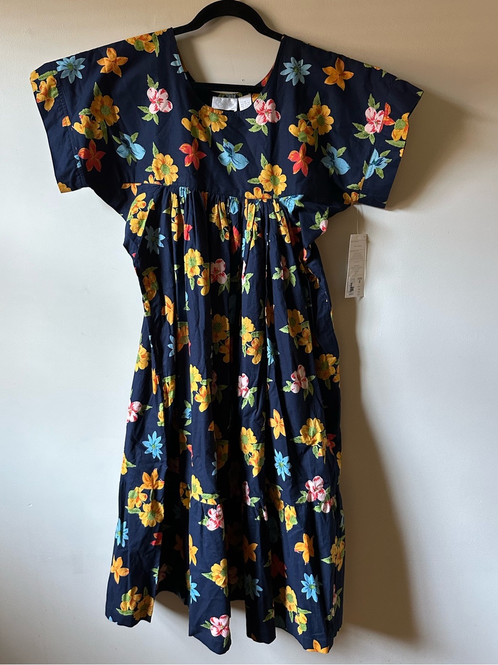 NWT Vintage Go Softly Floral Patio Tiered Midi Dress